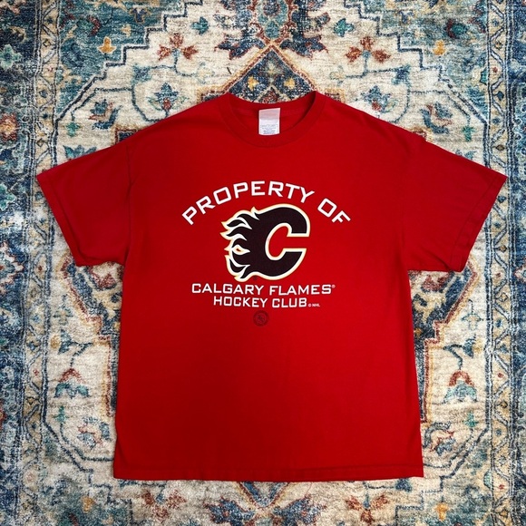 Vintage NHL Calgary Flames Hockey Club T-shirt Size XL - Picture 1 of 6